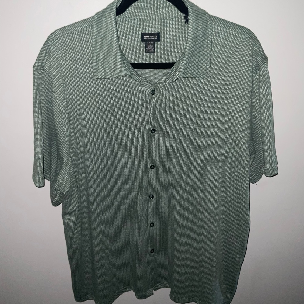 Buffalo David Bitton Green Short Sleeve Button-Up Shirt